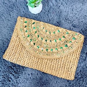 FUNKY MONKEY Raffia Palm Leaf Clutch